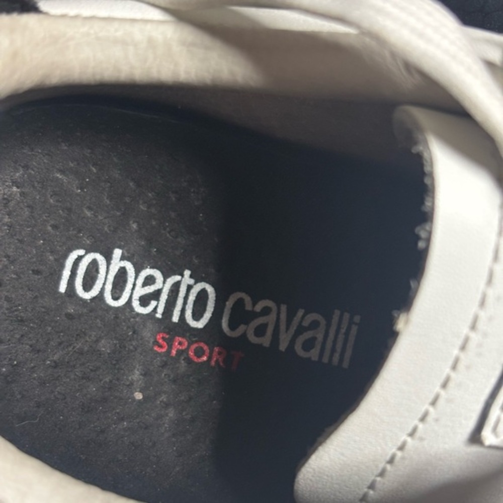 White Sneakers with‎ Black and Gold Accents Roberto Cavalli sport - Picture 7 of 12